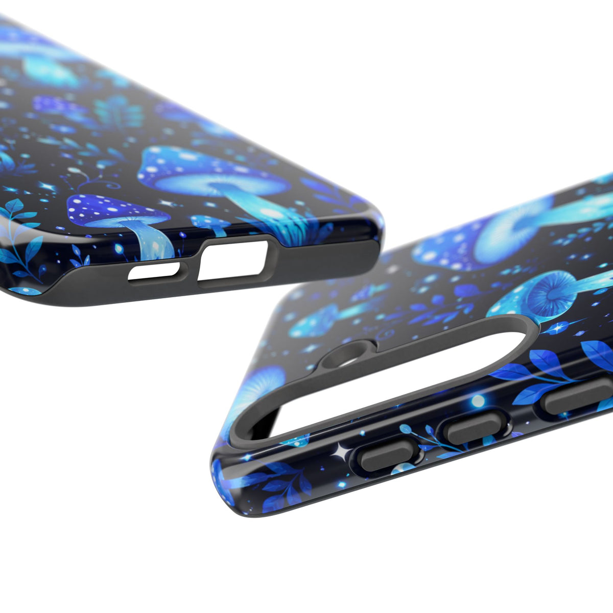 Blue Glowing Mushrooms Phone Case — Psychedelic Fungi Tough Case