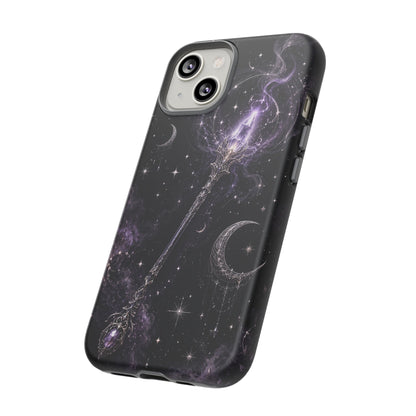 Celestial Magic Wand Phone Case — Mystic Moon & Stars Galaxy Tough Case