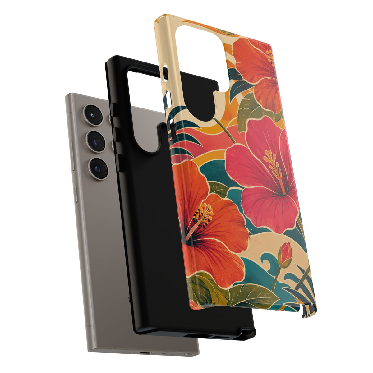 Tropical Floral Tough Phone Case — Sunset Vibes  Protective Cover