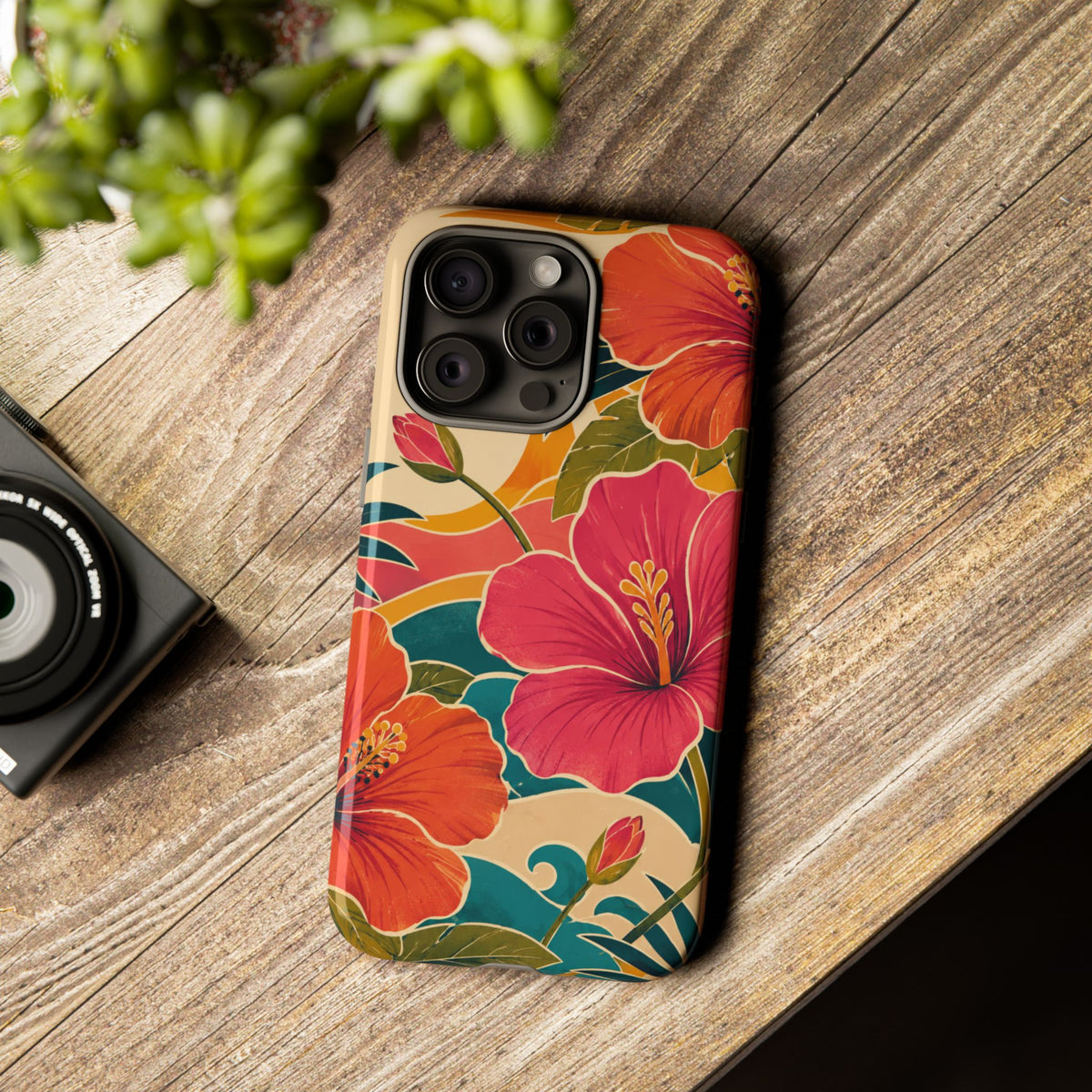 Tropical Floral Tough Phone Case — Sunset Vibes  Protective Cover