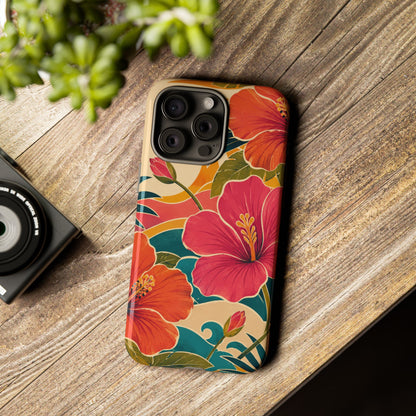 Tropical Floral Tough Phone Case — Sunset Vibes  Protective Cover
