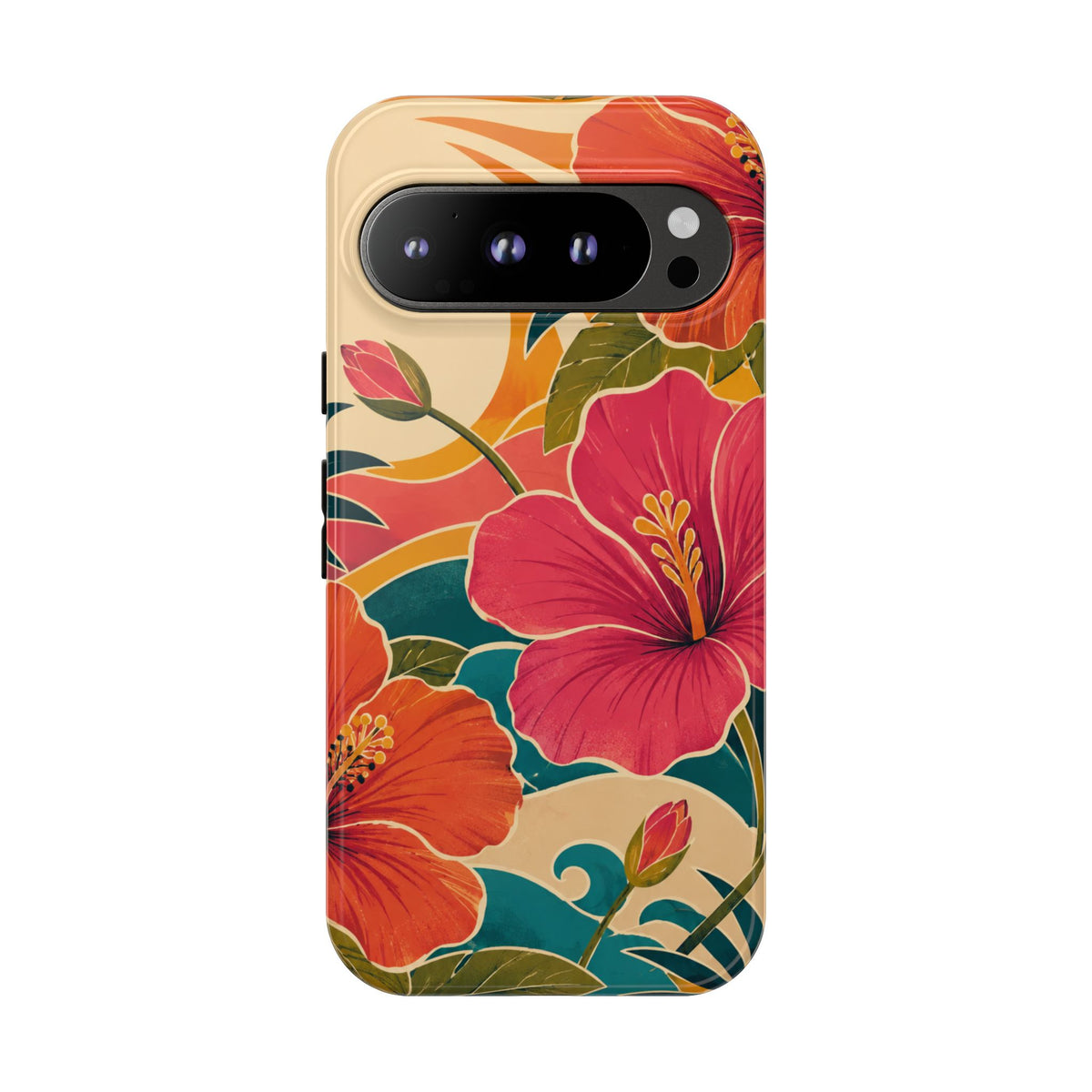 Tropical Floral Tough Phone Case — Sunset Vibes  Protective Cover
