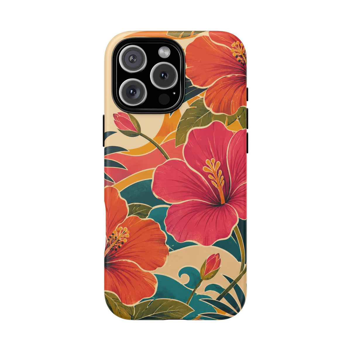 Tropical Floral Tough Phone Case — Sunset Vibes  Protective Cover