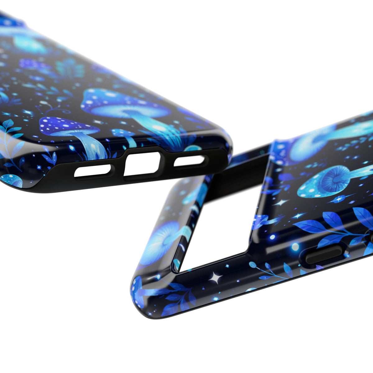 Blue Glowing Mushrooms Phone Case — Psychedelic Fungi Tough Case