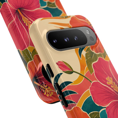 Tropical Floral Tough Phone Case — Sunset Vibes  Protective Cover