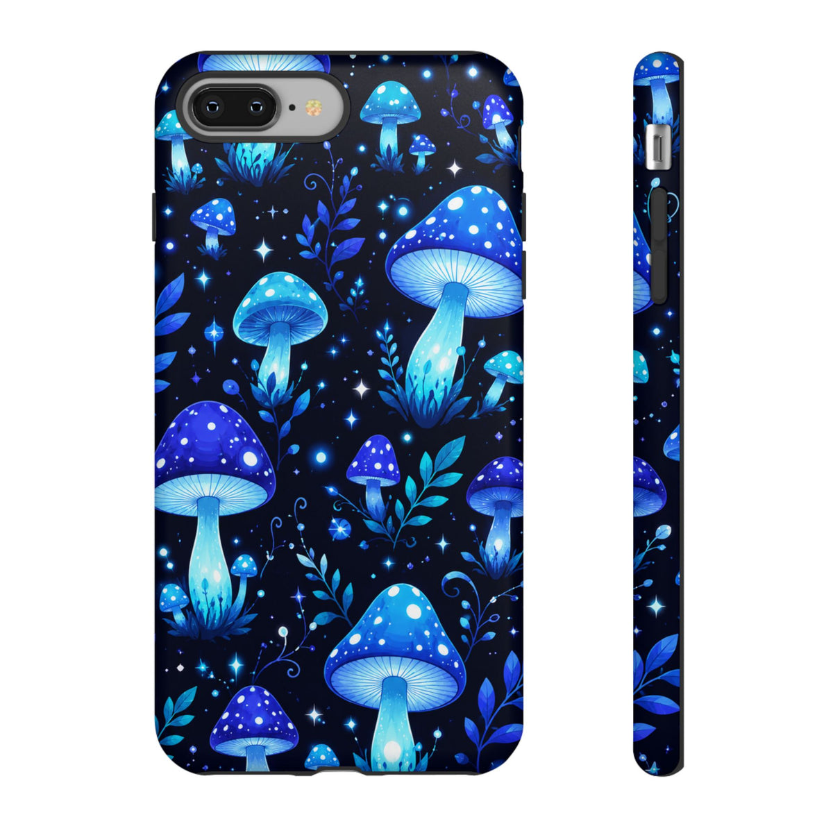 Blue Glowing Mushrooms Phone Case — Psychedelic Fungi Tough Case
