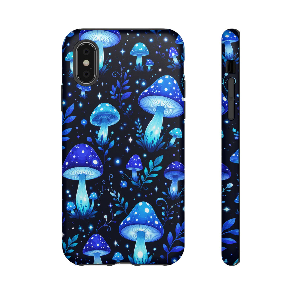 Blue Glowing Mushrooms Phone Case — Psychedelic Fungi Tough Case
