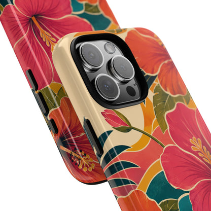 Tropical Floral Tough Phone Case — Sunset Vibes  Protective Cover