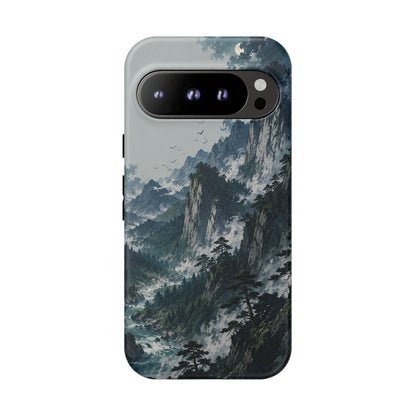 Mountain Landscape Phone Case — Misty Peaks Protective Tough Case