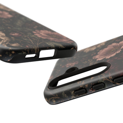 Floral Phone Case — Vintage Dark Botanical Protective Cover