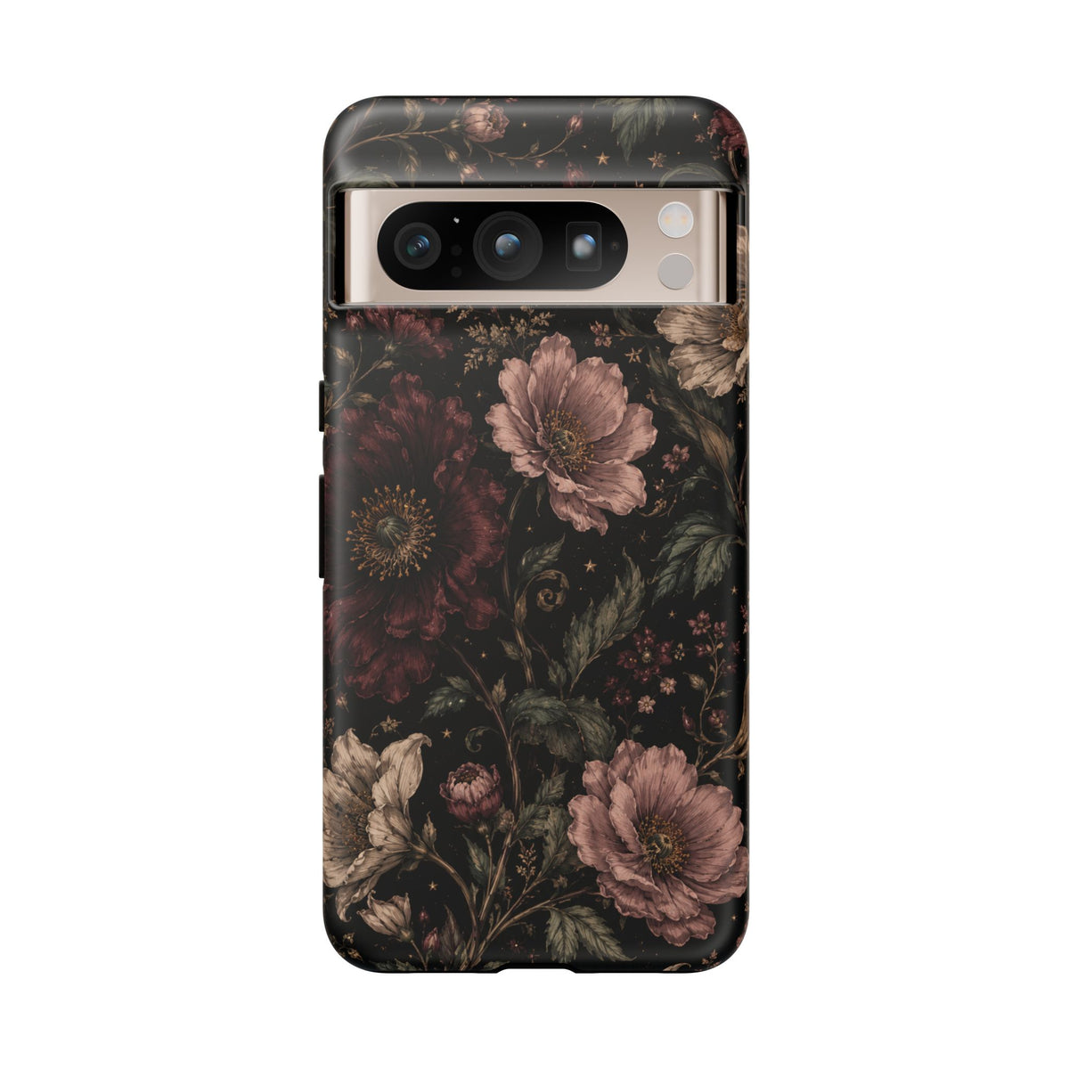 Floral Phone Case — Vintage Dark Botanical Protective Cover