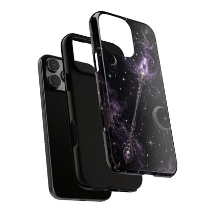 Celestial Magic Wand Phone Case — Mystic Moon & Stars Galaxy Tough Case