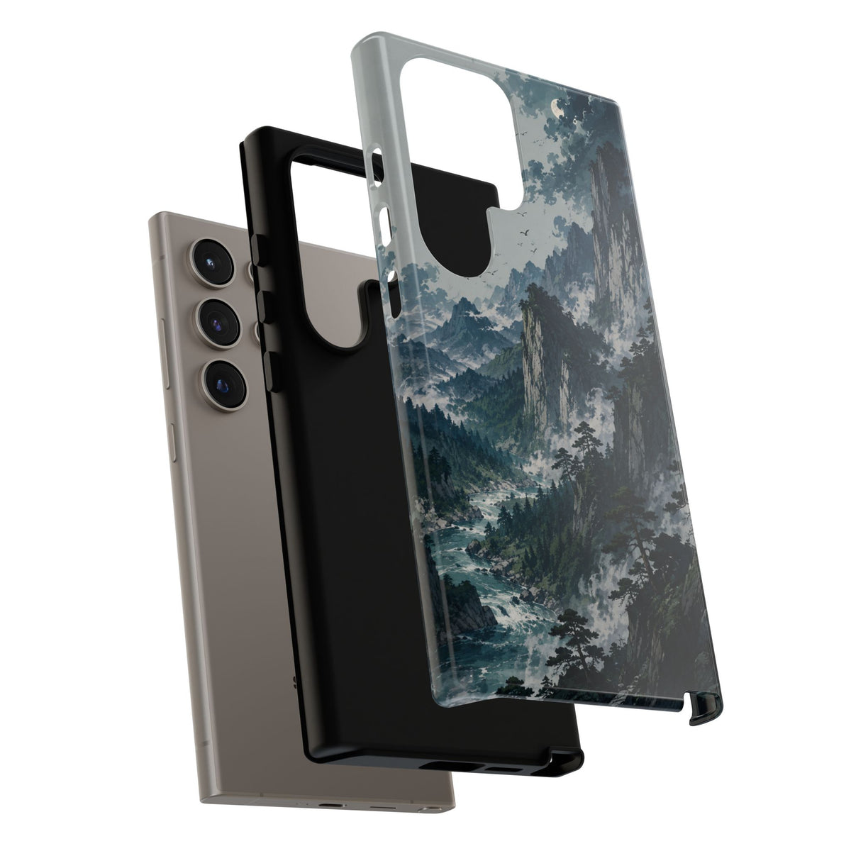 Mountain Landscape Phone Case — Misty Peaks Protective Tough Case