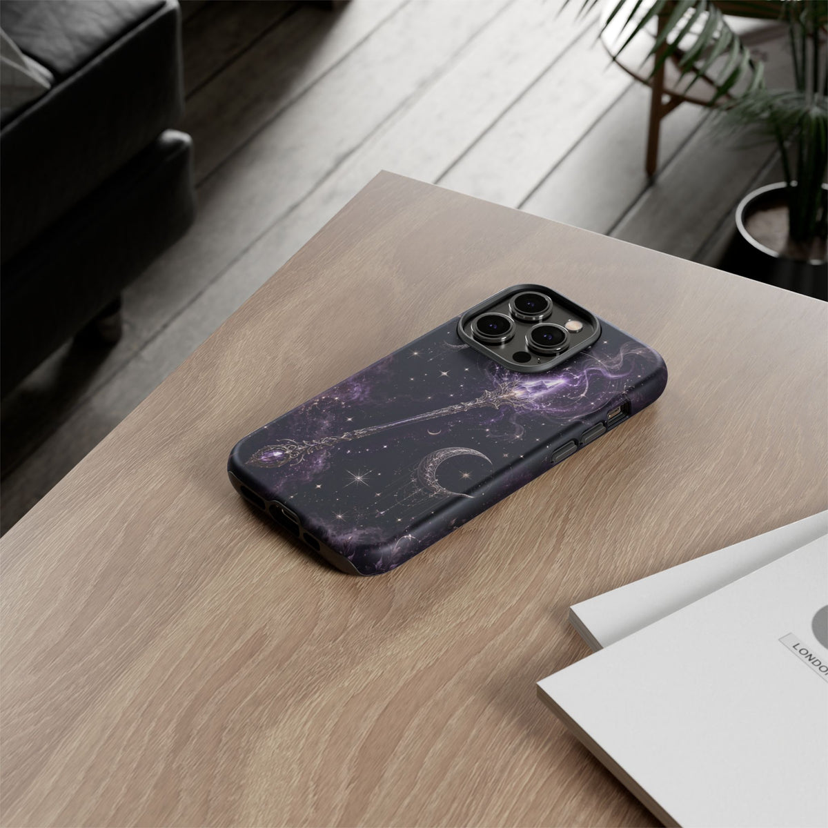 Celestial Magic Wand Phone Case — Mystic Moon & Stars Galaxy Tough Case