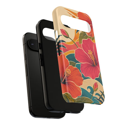 Tropical Floral Tough Phone Case — Sunset Vibes  Protective Cover