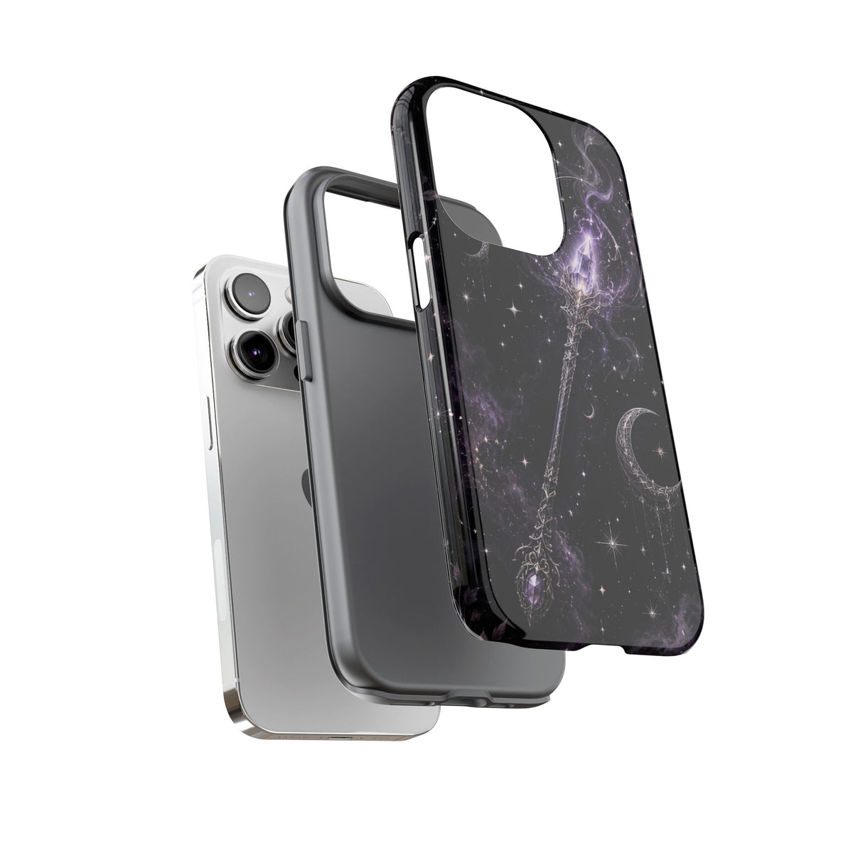 Celestial Magic Wand Phone Case — Mystic Moon & Stars Galaxy Tough Case