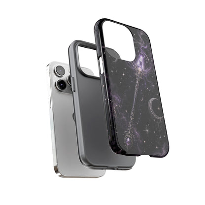 Celestial Magic Wand Phone Case — Mystic Moon & Stars Galaxy Tough Case