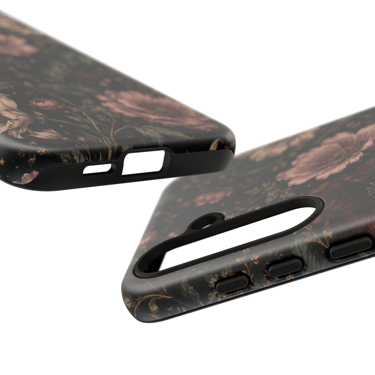 Floral Phone Case — Vintage Dark Botanical Protective Cover