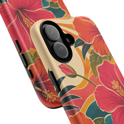 Tropical Floral Tough Phone Case — Sunset Vibes  Protective Cover