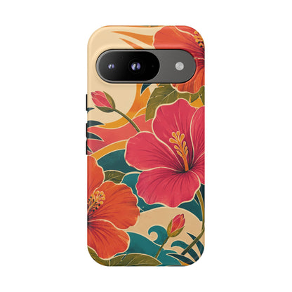 Tropical Floral Tough Phone Case — Sunset Vibes  Protective Cover