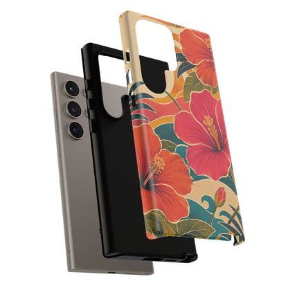 Tropical Floral Tough Phone Case — Sunset Vibes  Protective Cover