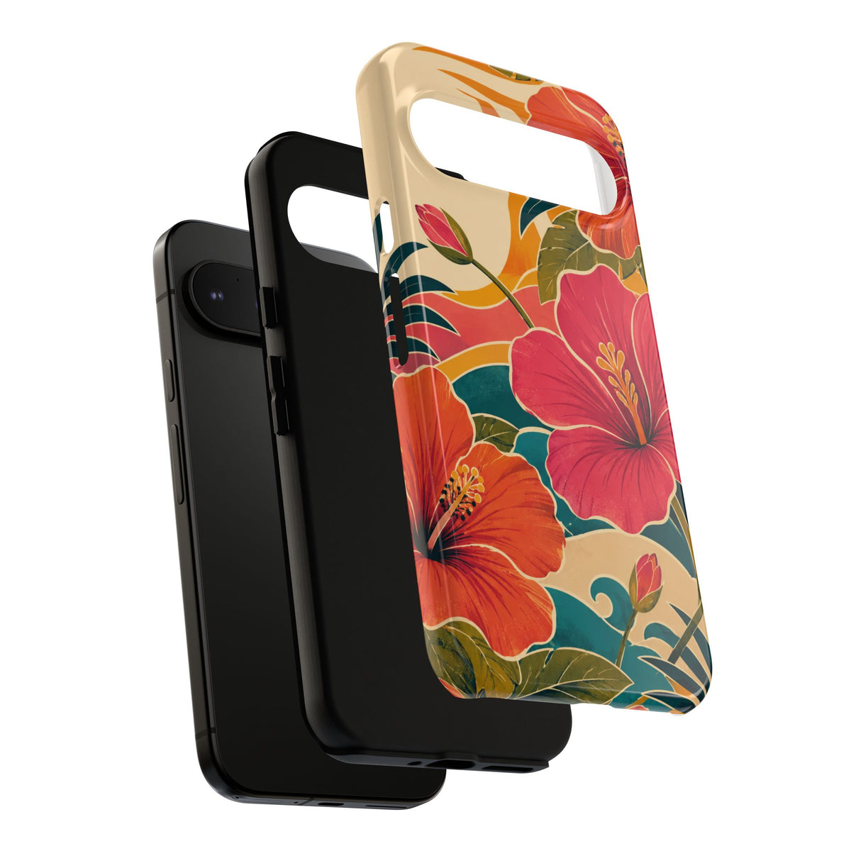 Tropical Floral Tough Phone Case — Sunset Vibes  Protective Cover