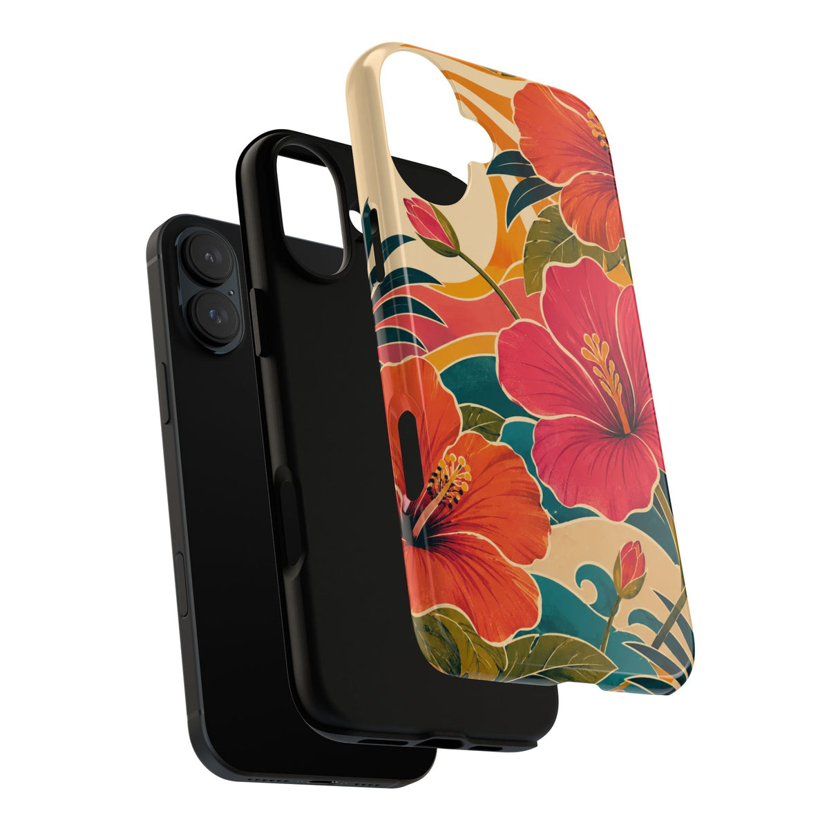 Tropical Floral Tough Phone Case — Sunset Vibes  Protective Cover