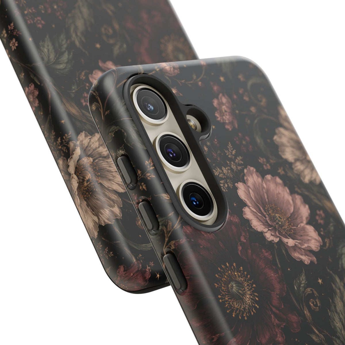 Floral Phone Case — Vintage Dark Botanical Protective Cover