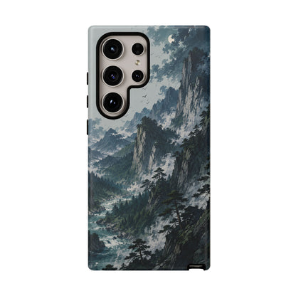 Mountain Landscape Phone Case — Misty Peaks Protective Tough Case