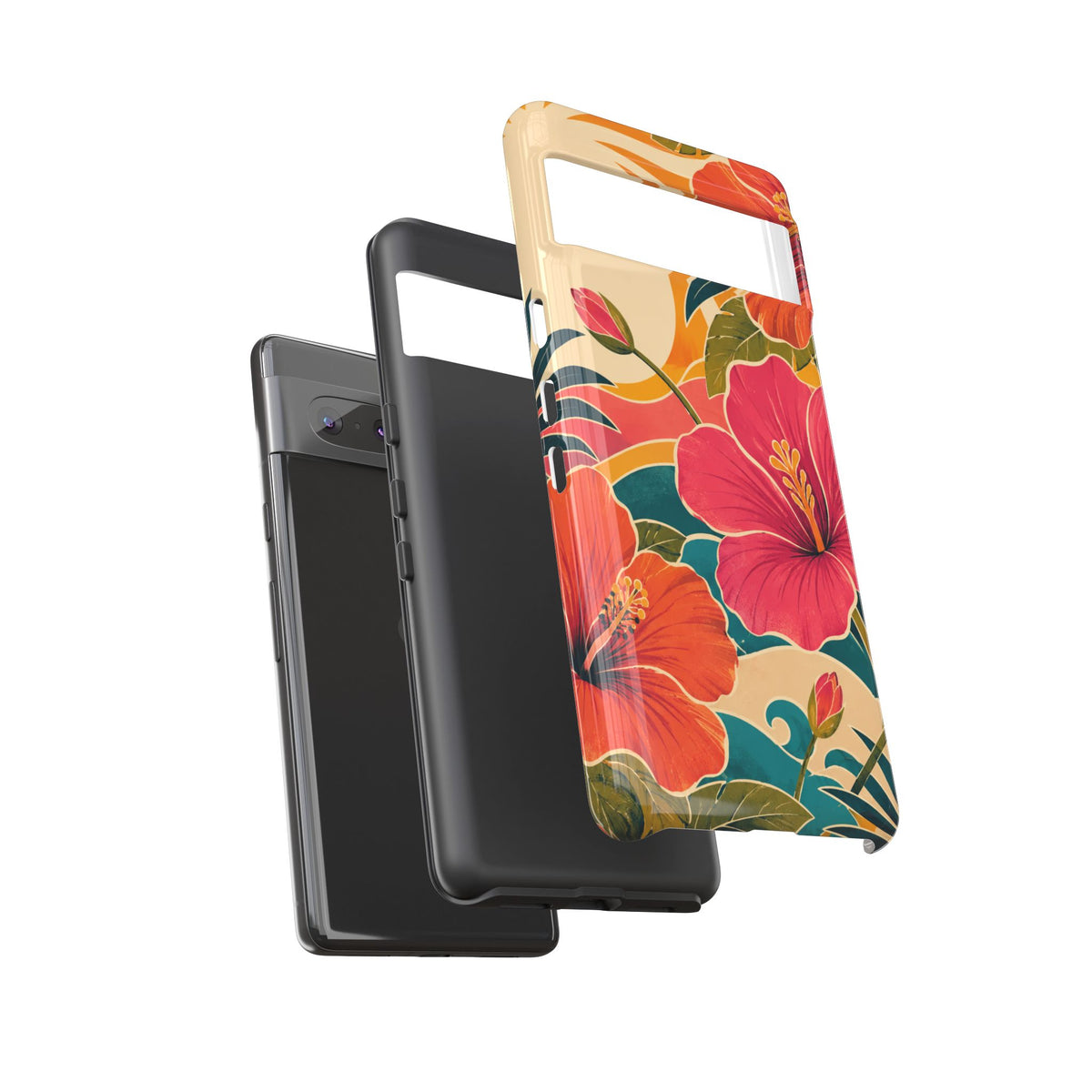 Tropical Floral Tough Phone Case — Sunset Vibes  Protective Cover