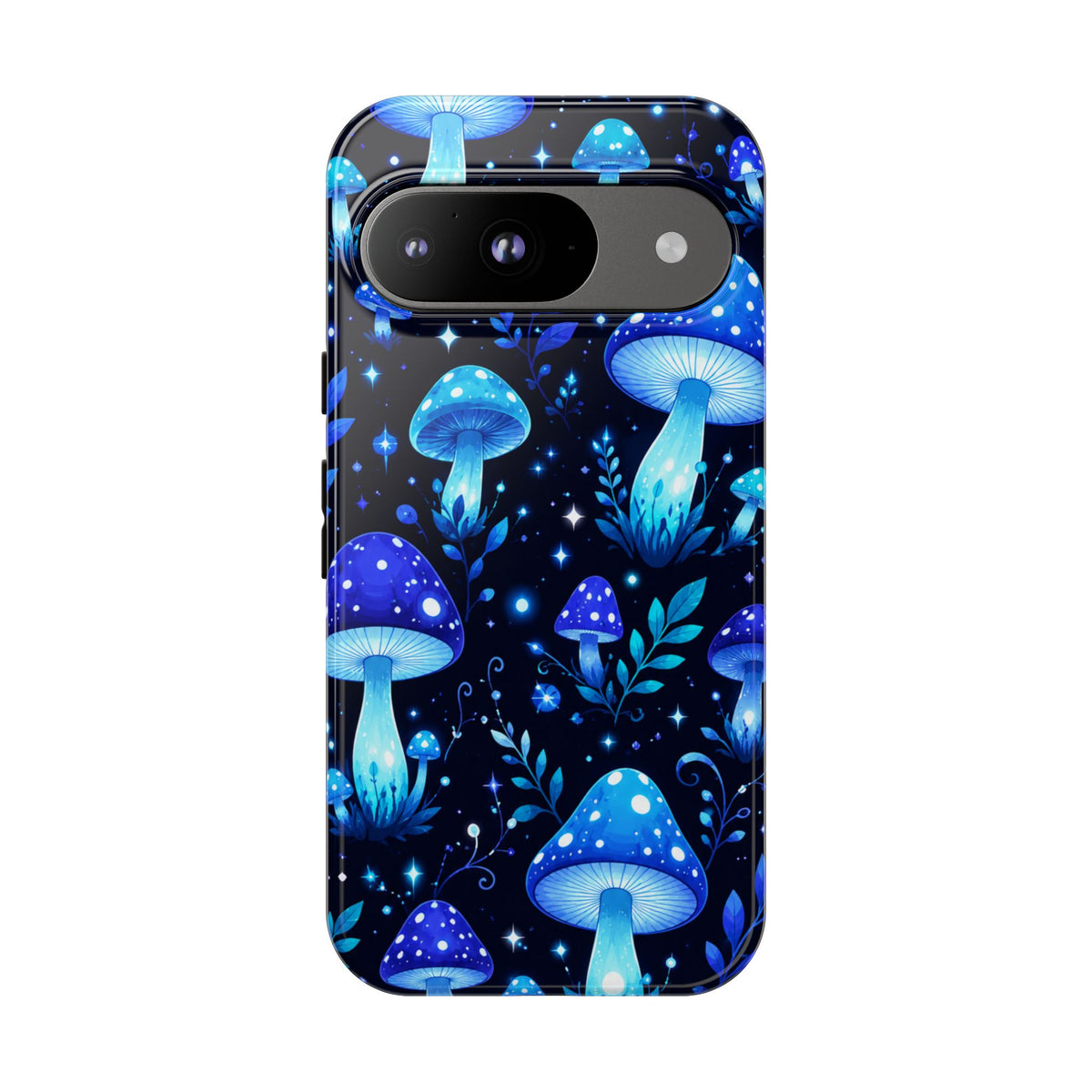 Blue Glowing Mushrooms Phone Case — Psychedelic Fungi Tough Case