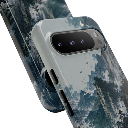 Mountain Landscape Phone Case — Misty Peaks Protective Tough Case