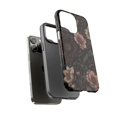 Floral Phone Case — Vintage Dark Botanical Protective Cover