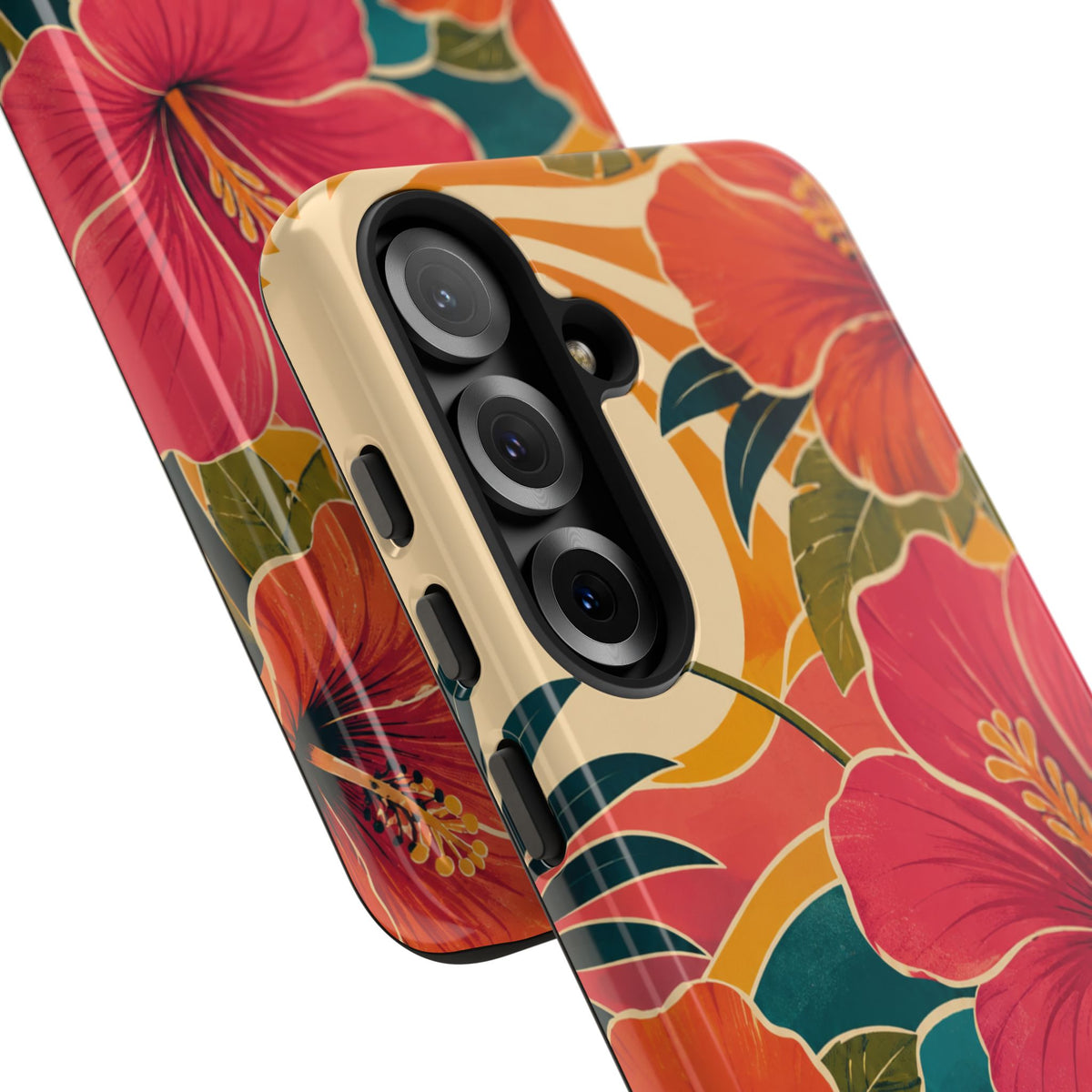 Tropical Floral Tough Phone Case — Sunset Vibes  Protective Cover