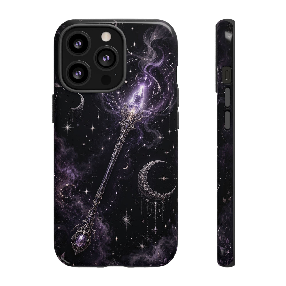 Celestial Magic Wand Phone Case — Mystic Moon & Stars Galaxy Tough Case