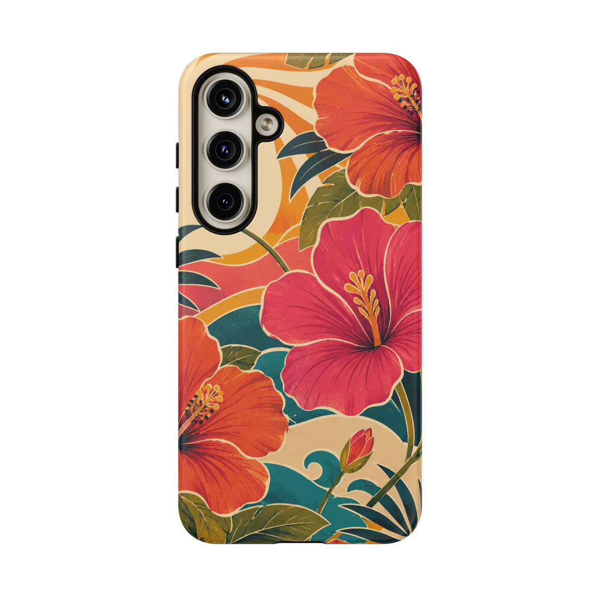 Tropical Floral Tough Phone Case — Sunset Vibes  Protective Cover