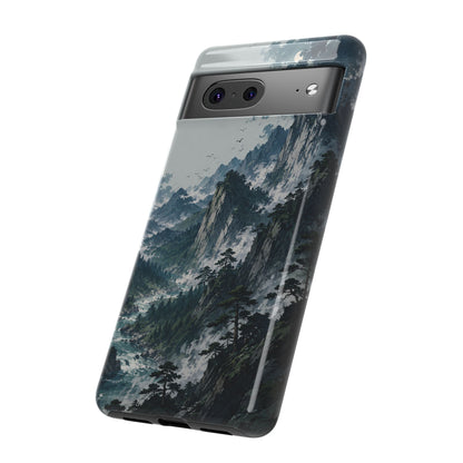 Mountain Landscape Phone Case — Misty Peaks Protective Tough Case