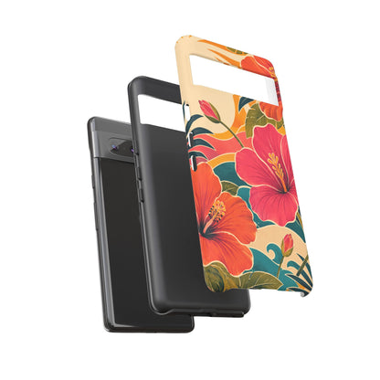 Tropical Floral Tough Phone Case — Sunset Vibes  Protective Cover
