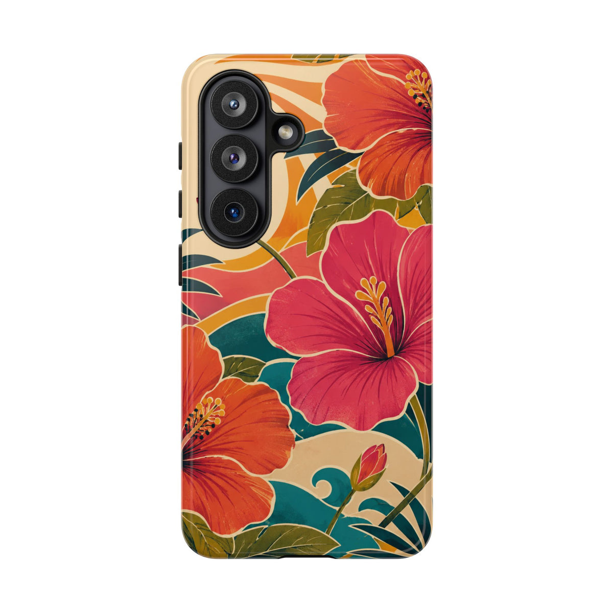 Tropical Floral Tough Phone Case — Sunset Vibes  Protective Cover
