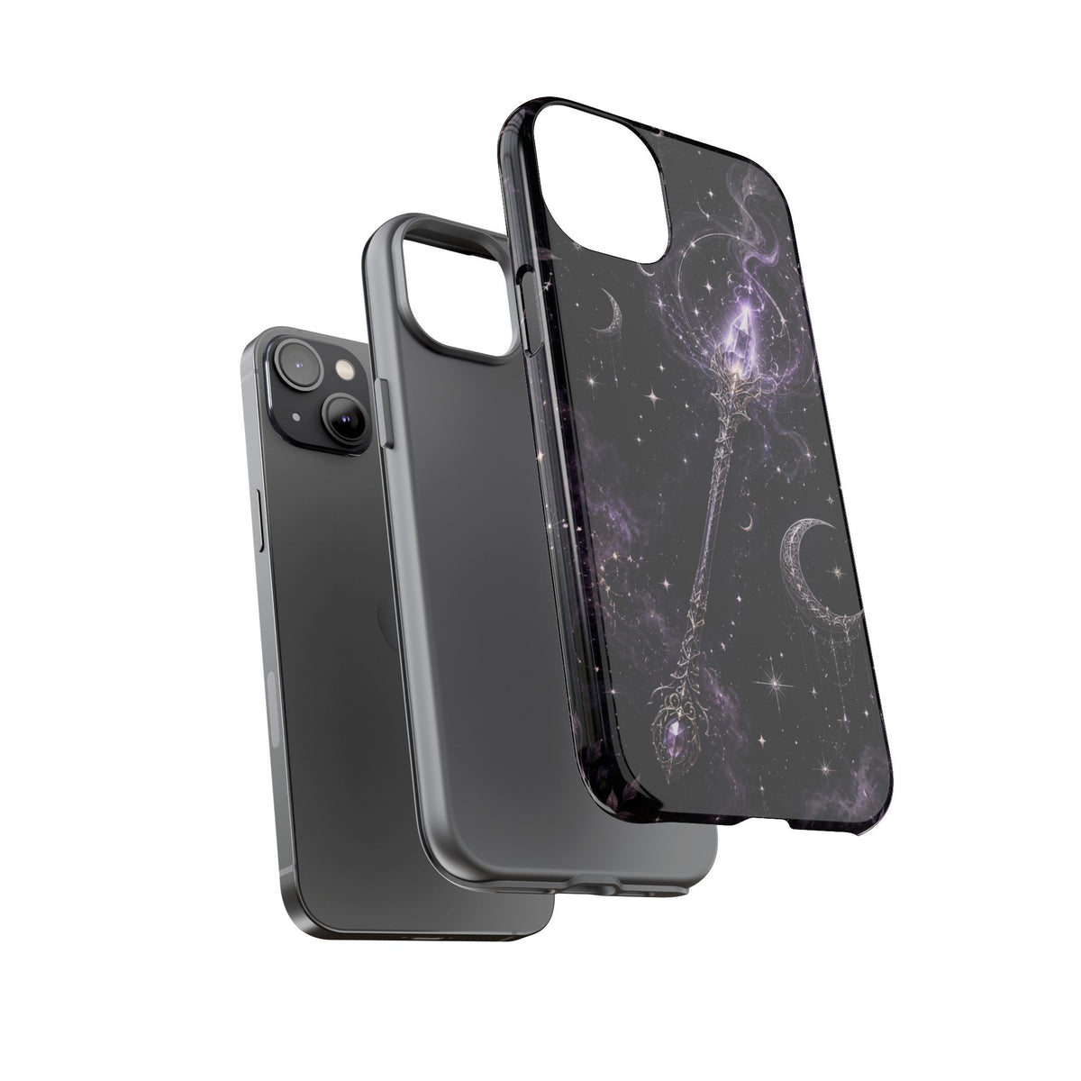 Celestial Magic Wand Phone Case — Mystic Moon & Stars Galaxy Tough Case