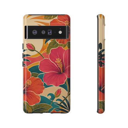 Tropical Floral Tough Phone Case — Sunset Vibes  Protective Cover