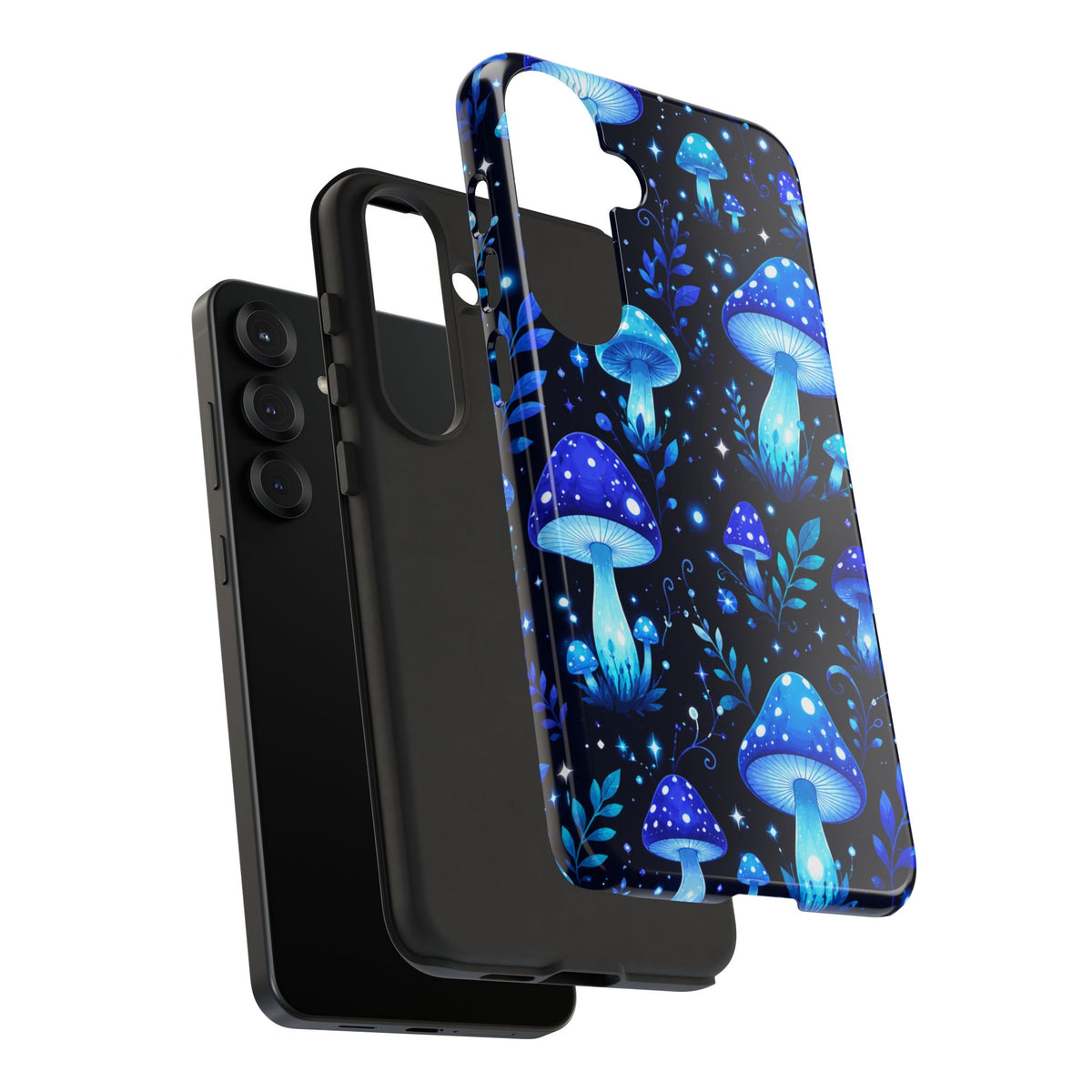Blue Glowing Mushrooms Phone Case — Psychedelic Fungi Tough Case