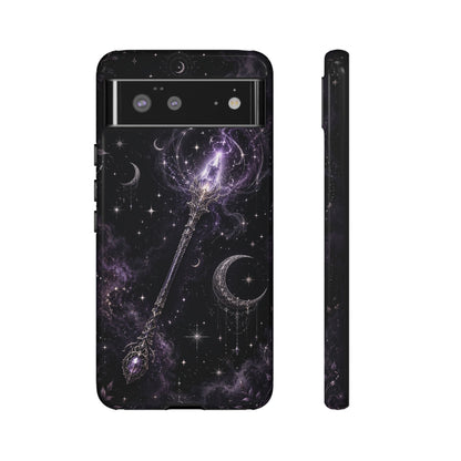 Celestial Magic Wand Phone Case — Mystic Moon & Stars Galaxy Tough Case