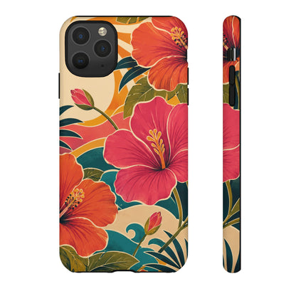 Tropical Floral Tough Phone Case — Sunset Vibes  Protective Cover