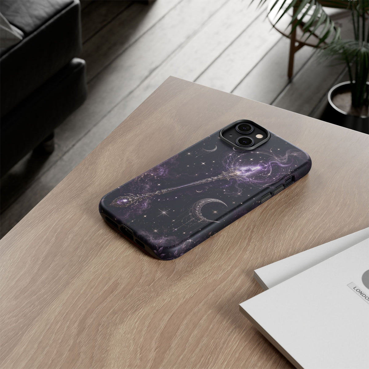 Celestial Magic Wand Phone Case — Mystic Moon & Stars Galaxy Tough Case