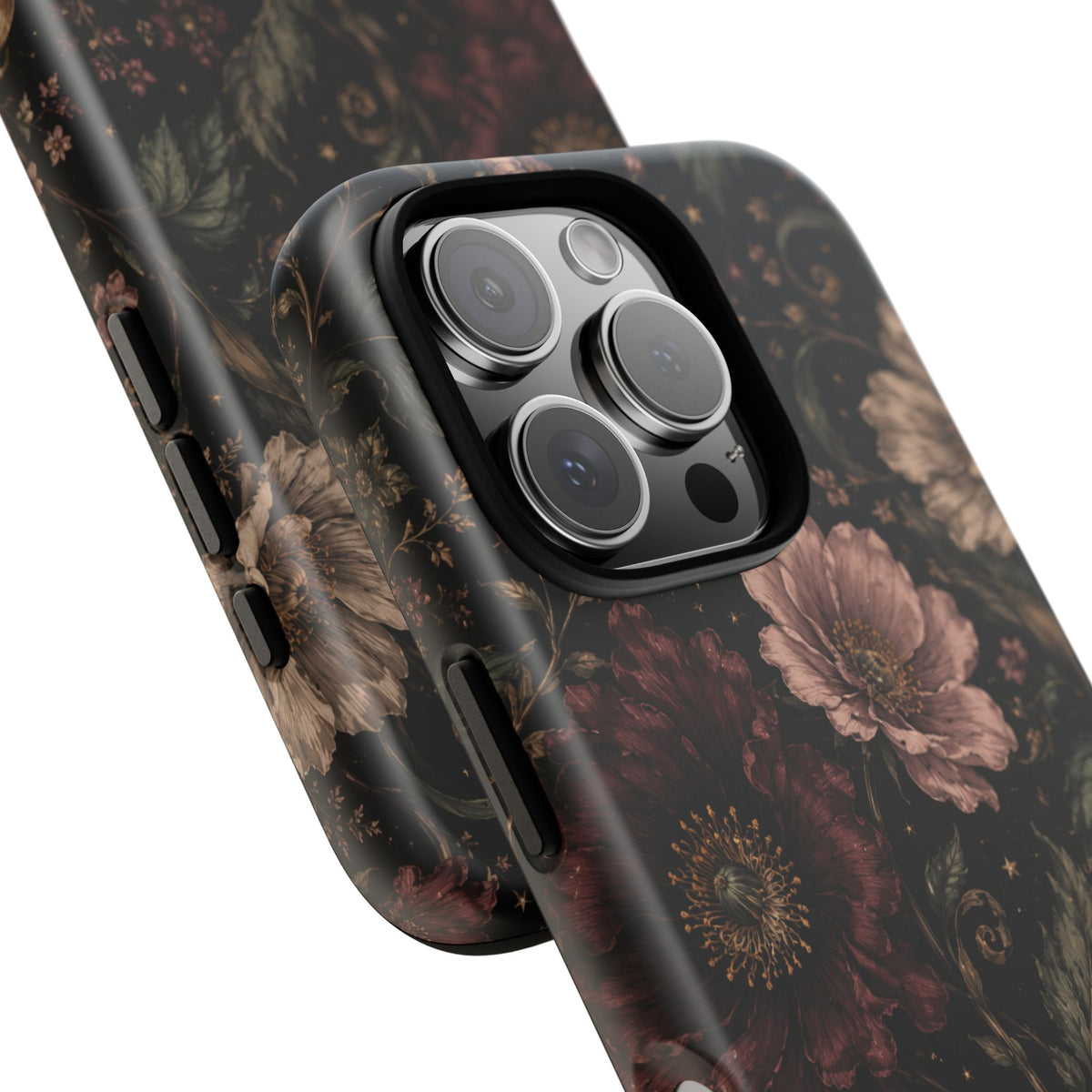 Floral Phone Case — Vintage Dark Botanical Protective Cover