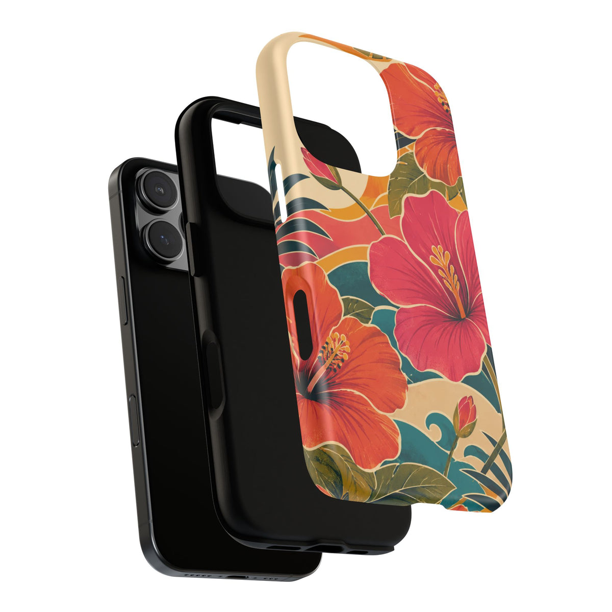 Tropical Floral Tough Phone Case — Sunset Vibes  Protective Cover