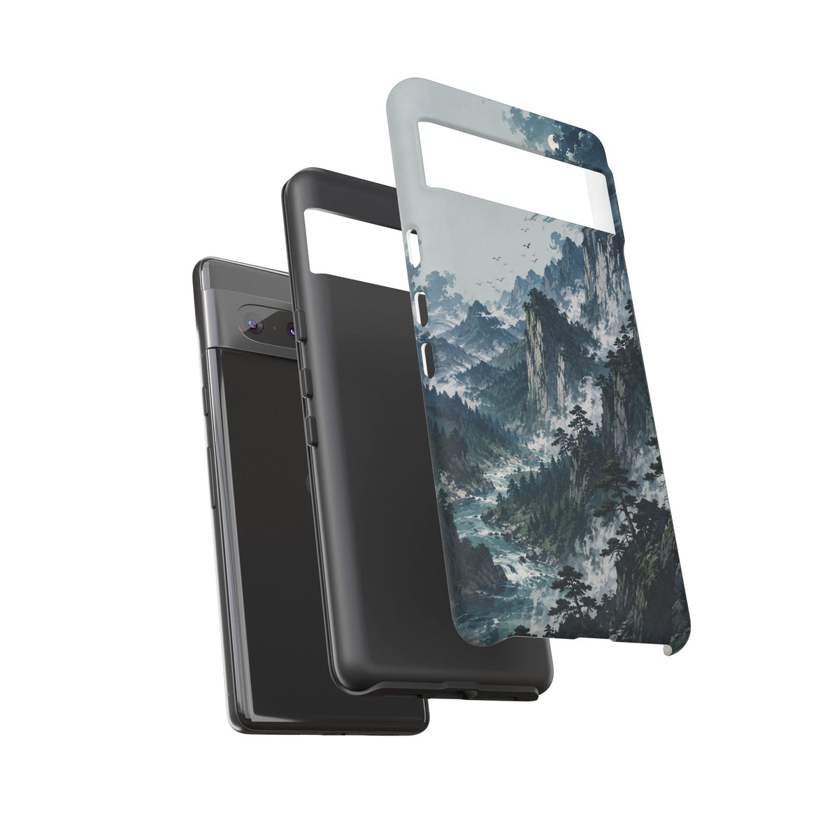 Mountain Landscape Phone Case — Misty Peaks Protective Tough Case
