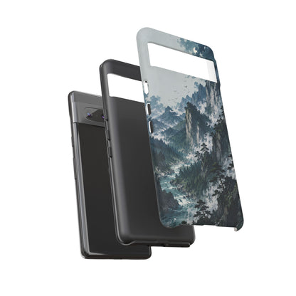 Mountain Landscape Phone Case — Misty Peaks Protective Tough Case