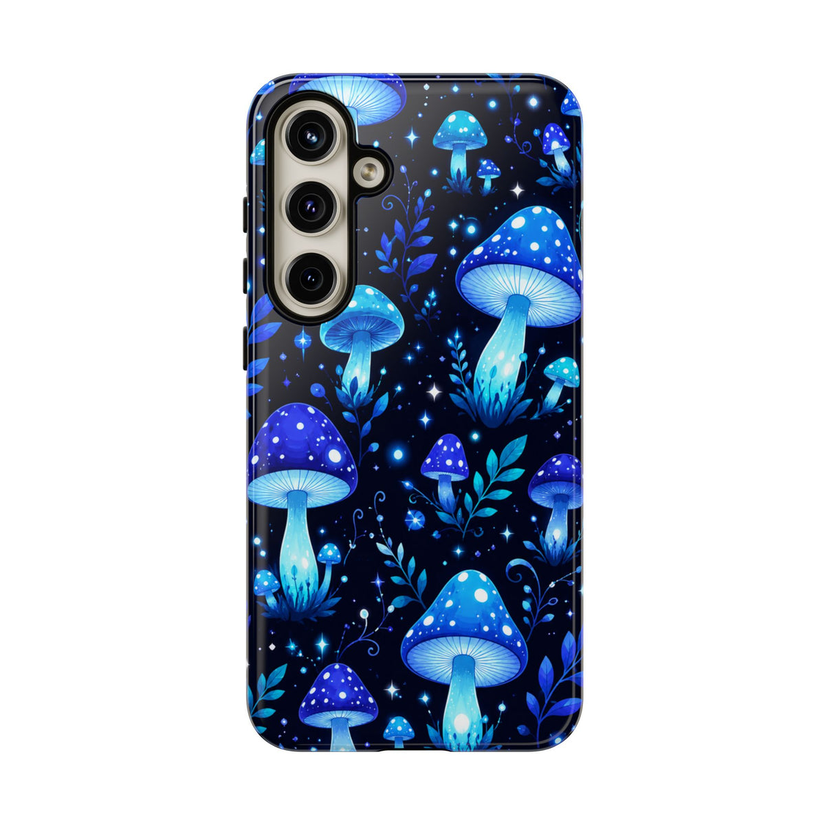 Blue Glowing Mushrooms Phone Case — Psychedelic Fungi Tough Case